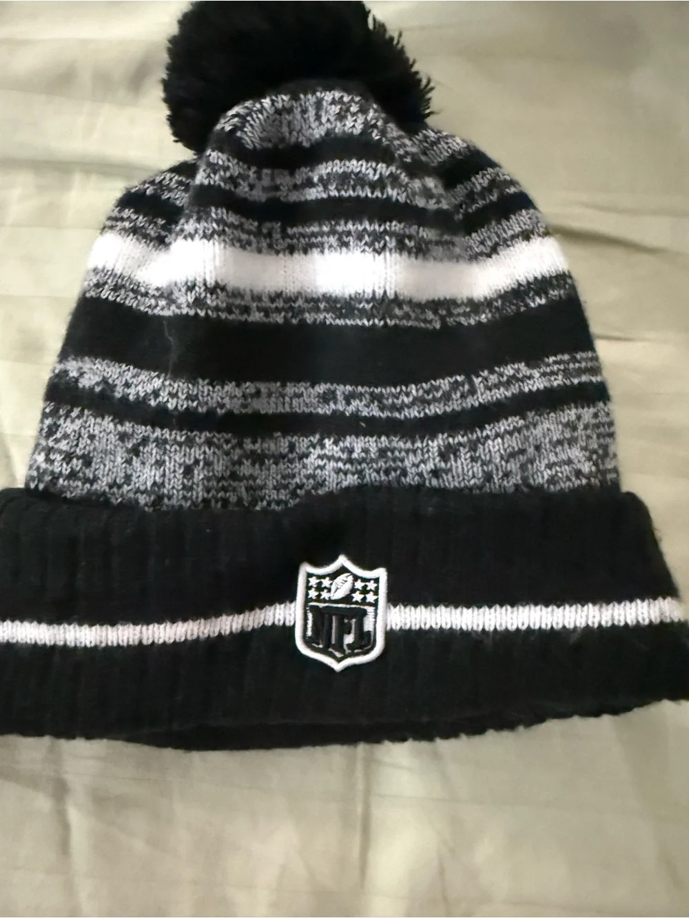 Black & White Kids Pom Beanie